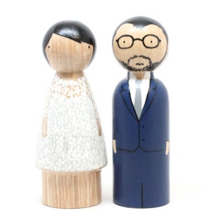 Custom Wedding Cake Toppers, Wooden Peg Doll, Fair Trade, Goose Grease image 3
