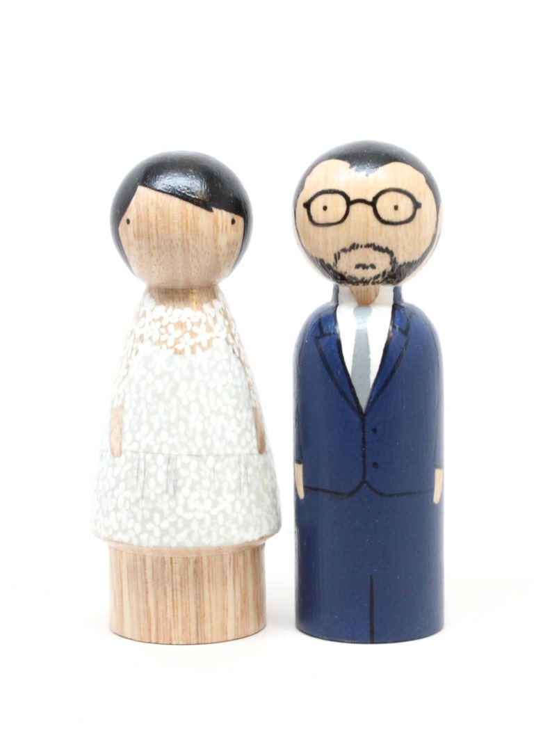 Custom Wedding Cake Toppers, Wooden Peg Doll, Fair Trade, Goose Grease image 3