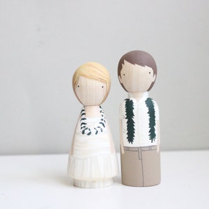 Custom Wooden Peg Doll, Cake Toppers, Destination Wedding, Fair Trade, Goose Grease image 5