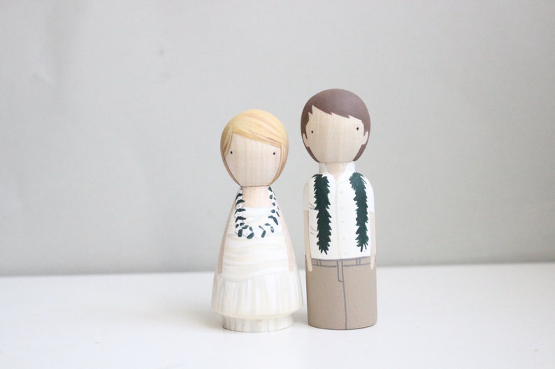 Custom Wooden Peg Doll, Cake Toppers, Destination Wedding, Fair Trade, Goose Grease image 5