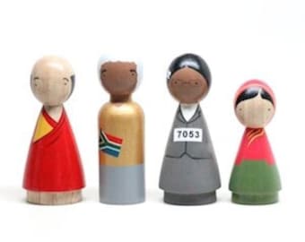 The Peace Makers II, Wooden Peg Dolls, Educational, Fair Trade Toys, Goose Grease