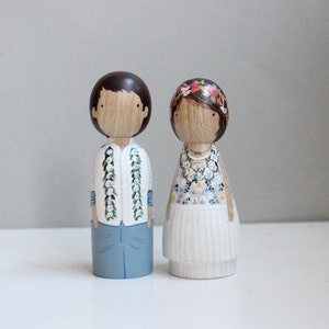 Custom Wooden Peg Doll, Cake Toppers, Destination Wedding, Fair Trade, Goose Grease image 4