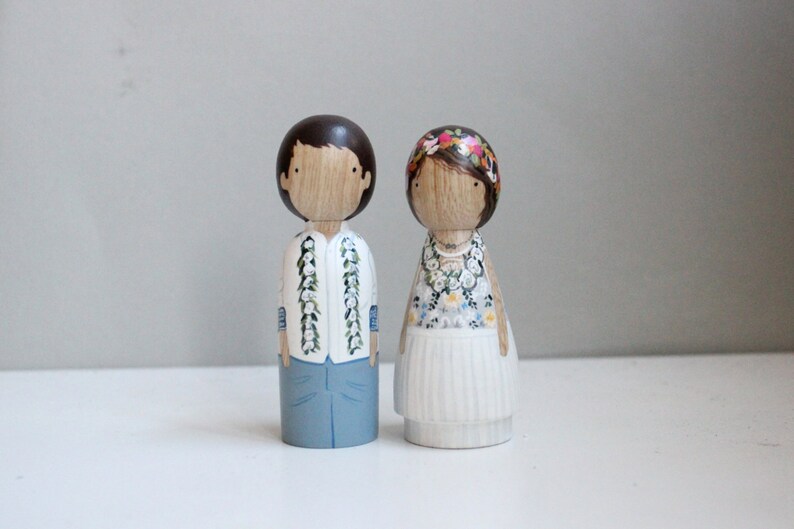 Custom Wooden Peg Doll, Cake Toppers, Destination Wedding, Fair Trade, Goose Grease image 4