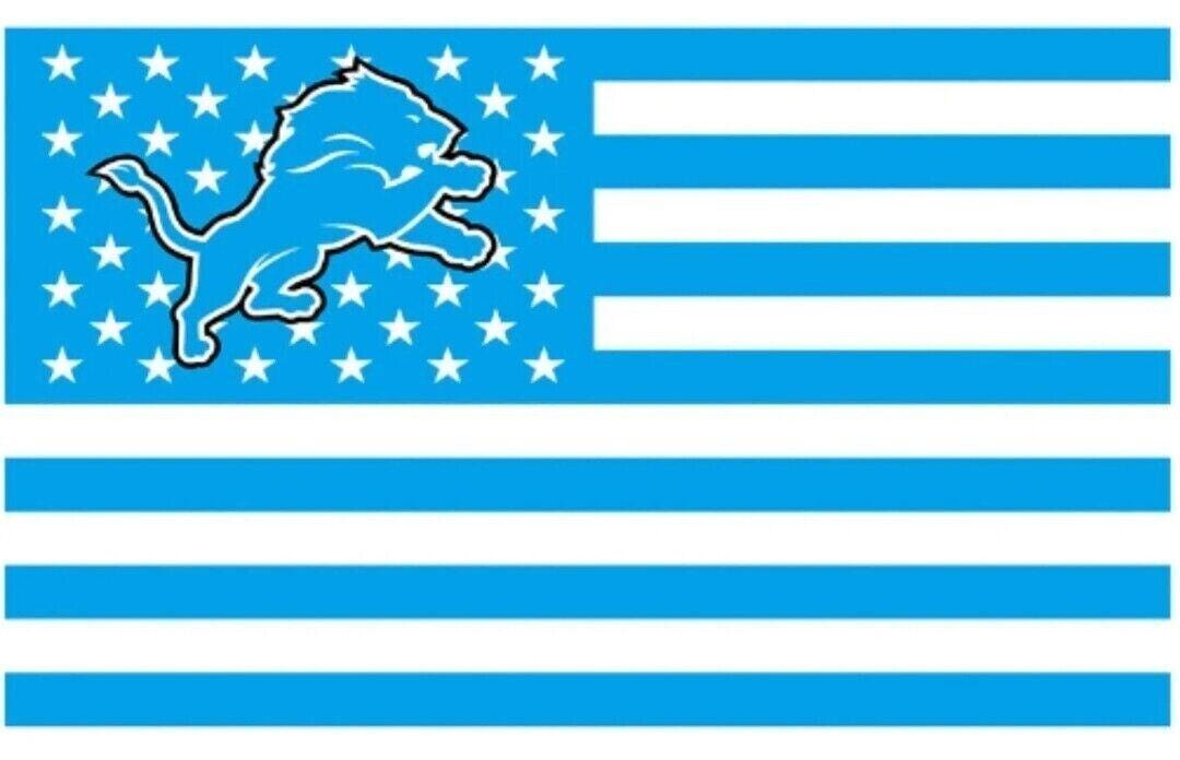 Detroit Lions 3x5 Bandiera Uomo Bandiera Grotta 3x5 Striscione - Foto 14