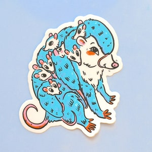 Opossum Momma Parenting 3 die cut vinyl sticker image 3