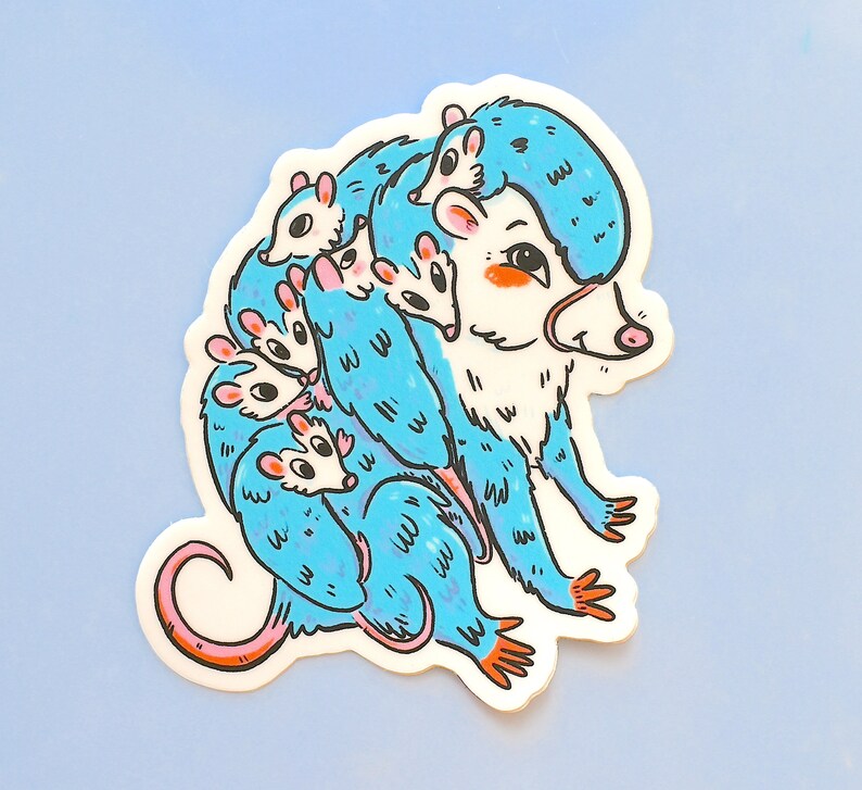 Opossum Momma Parenting 3 die cut vinyl sticker image 3