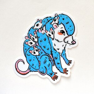 Opossum Momma Parenting 3 die cut vinyl sticker image 1