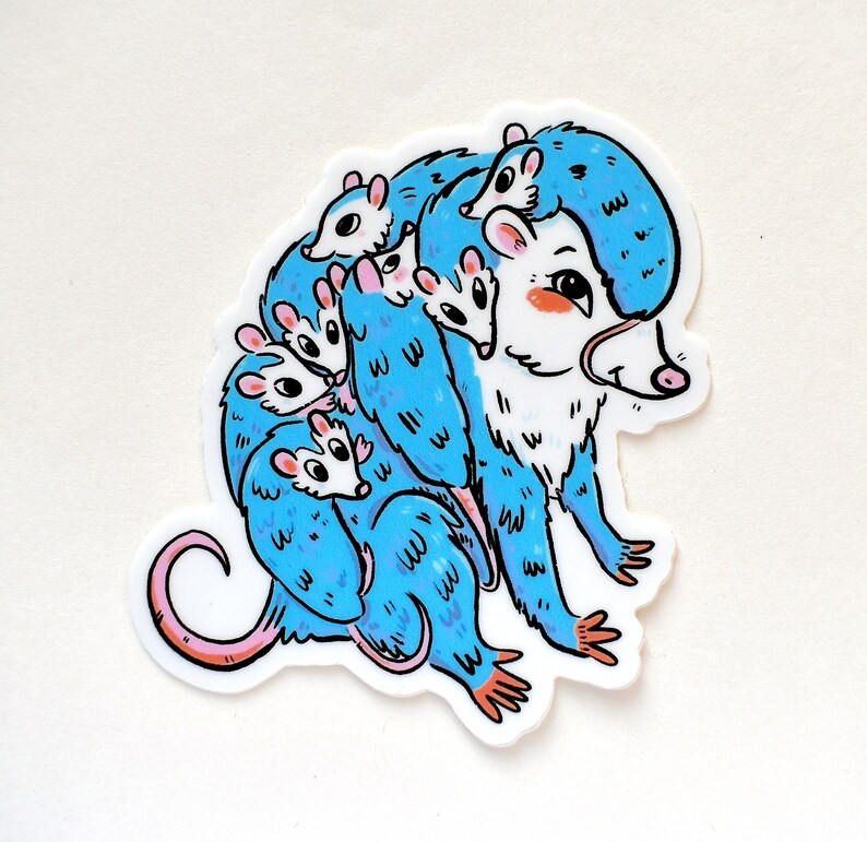 Opossum Momma Parenting 3 die cut vinyl sticker image 1