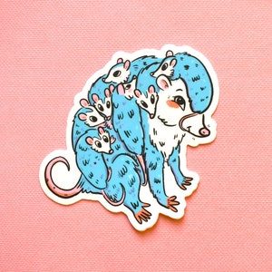 Opossum Momma Parenting 3 die cut vinyl sticker image 2