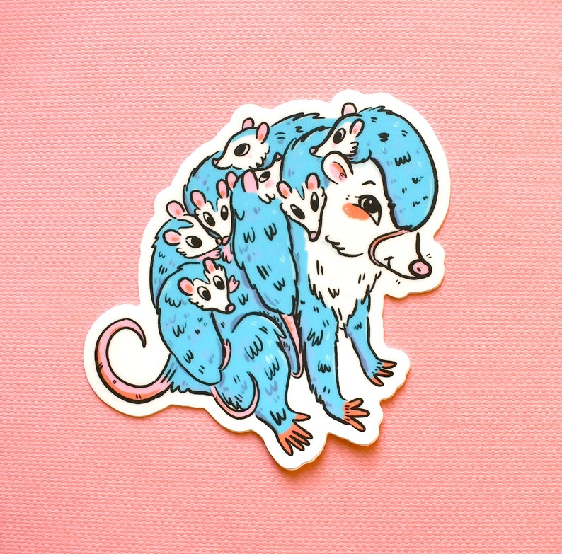 Opossum Momma Parenting 3 die cut vinyl sticker image 2