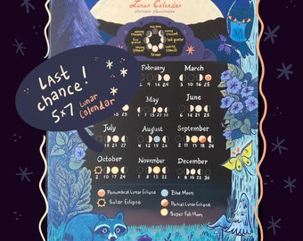 Lunar Calendar 2024 Magical Forest Illustrated Print 5x7