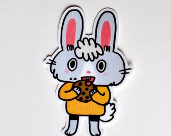 Cookie Bunny 3" die cut vinyl sticker