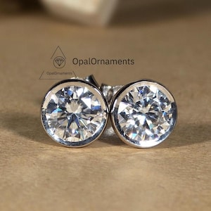 Brillant Diamant Ohrringe Ohrhänger 585 14K Bicolor Gold Top