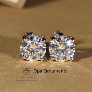 Kolczyki w kształcie okrągłego koszyka z laboratoryjnie hodowanymi diamentami, okrągłe kolczyki z laboratoryjnie hodowanymi diamentami 0,50/0,75/1,00 CT, kolczyki typu push-back dla panny młodej.