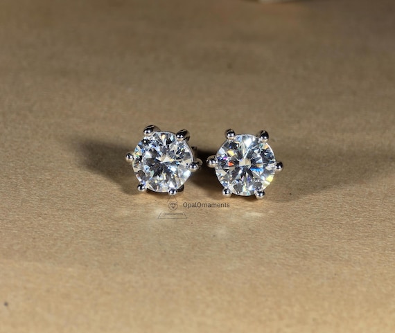 Orecchini A Perno In Moissanite 2 Ct VVS1 D-E 925 Argento - Foto 5