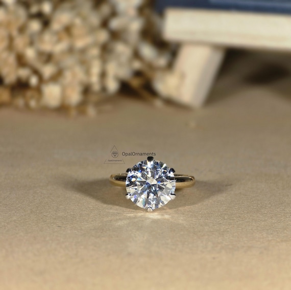 Anello di fidanzamento con moissanite da 3,5 carati, anello di