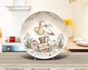 Personalised Baby Keepsake Plate | Birth Details, Name, Date, Time, Weight
