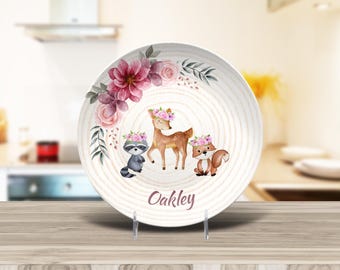 Woodland Animals Personalised Plate