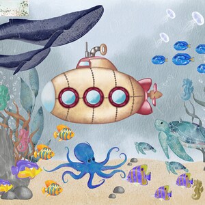 Under the Sea Set clipart | 50 Individually saved files | png | hand drawn | sublimation | digital download