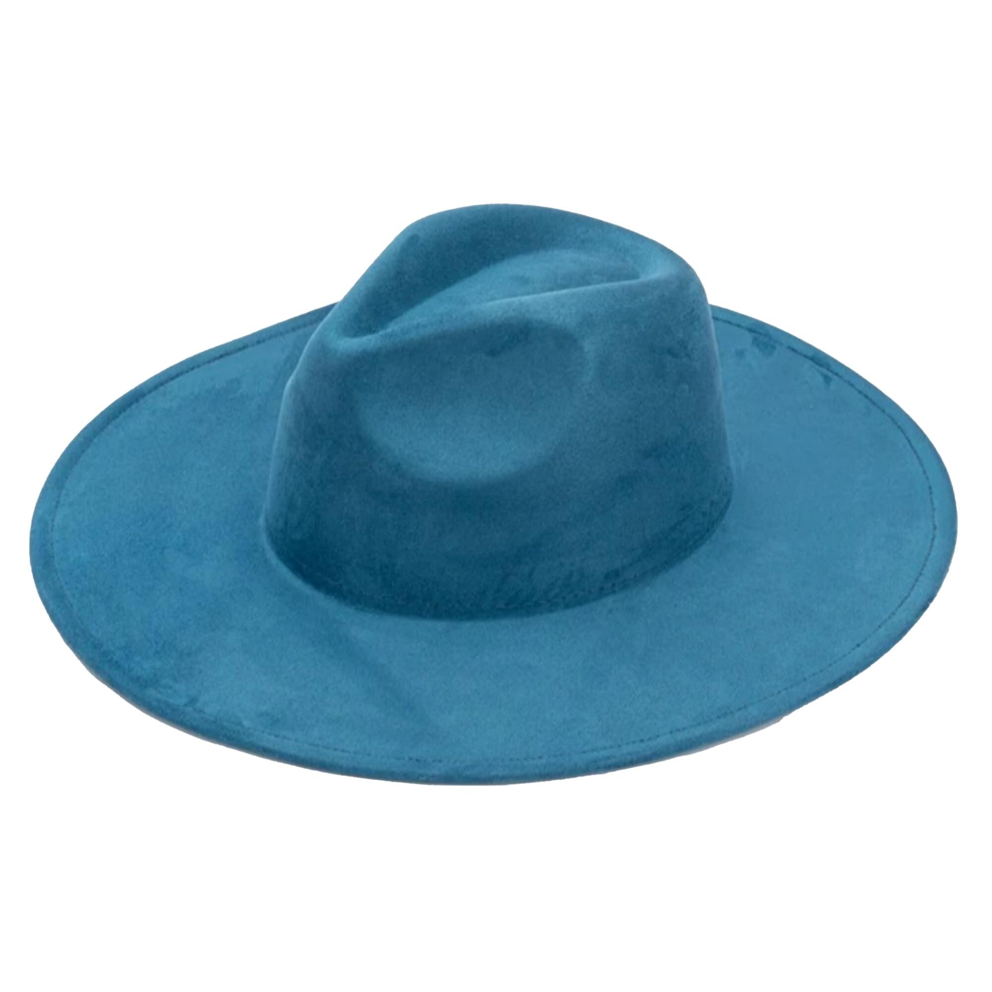 1366 Lake Blue Cowboy Hat For Women And Men- Shapeable Wide Brim In Suede Navy blue suede flat brim western cowboy hat – Cali Ranch Hats main image 3