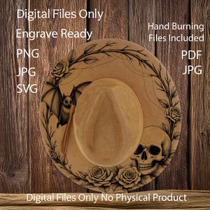 Halloweenhatt med laserbränning – Cowboy och bred brätte (digital nedladdning)