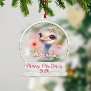 Wood and Acrylic Personalised Animal Ornaments Christmas