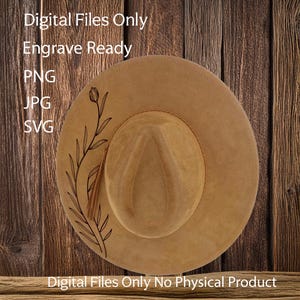 Hat Laser Burning Designs – Digital Download (SVG, PNG, JPG) for Wide Brim & Cowboy Hats, WD2150, Floral