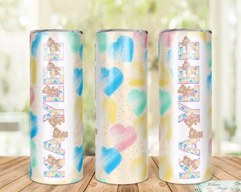 Heart Background watercolour clipart | 20oz tumbler design | png | hand drawn | sublimation | digital download