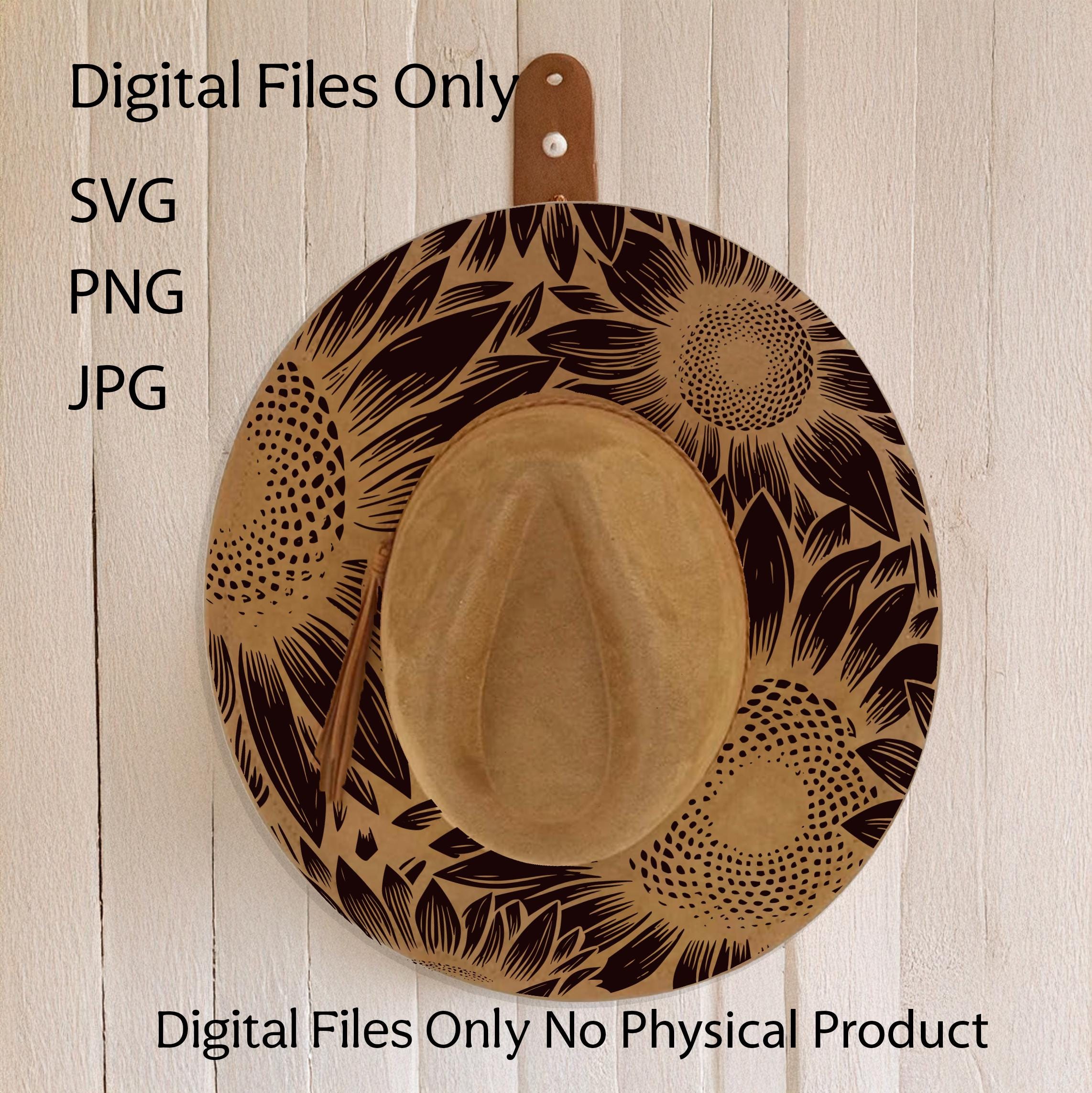 Sunflower Hat Laser Burning Designs – Wide Brim & Cowboy  display picture 1