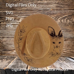 Hut Laser Burning Designs – Digitaler Download (SVG, PNG, JPG) für Cowboyhut, Hut mit breiter Krempe, RD2096, Kangaroo