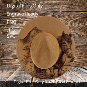 Hat Laser Burning Designs – Digital Download (SVG, PNG, JPG) for Wide Brim & Cowboy Hats, WD2121