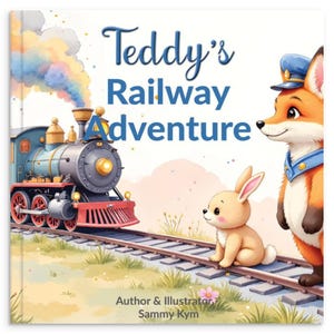 Personalized Children’s Bedtime Hardcover Book – Teddy’s Railway Adventure – Dreamland Train Story for Boys & Girls Ages 3–6