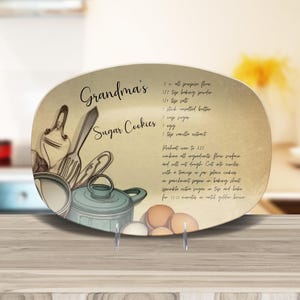 Handwritten Recipe Plate/Platter, Family Recipe Heirloom