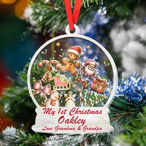 Wood and Acrylic Personalised Shaker Christmas Ornaments, Teacher gifts, Family gifts