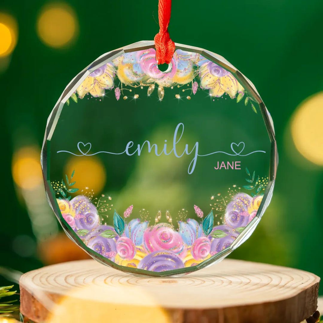 Personalised Roses Glass Ornament - Etsy