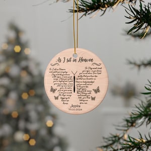Personalized Memorial Ornament, Ceramic Keepsake, Remembrance Gift, Holiday Decoration, in Loving Memory, Bereavement Ornament