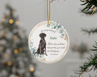 Black Lab Memorial Ornament, Personalized Pet Memorial Keepsake, Ceramic Dog Loss Gift, Custom Pet Remembrance, Dog Lover Gift