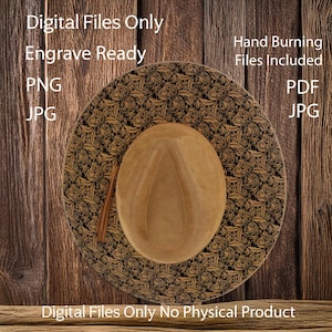 Hat Laser Burning Designs – Digital Download (SVG, PNG, JPG) for Wide Brim & Cowboy Hats, WD2156