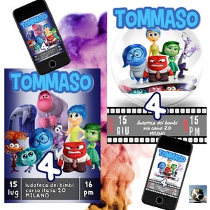 invito digitale compleanno whatsapp tema inside out