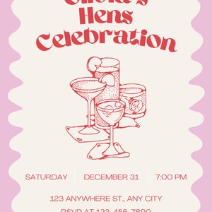 Hens Party Invitation Hens Night Invitation Bachelorette Party Hens Party Invitation Hens Night Invitation Bachelorette Party
