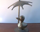 Duckie. Vintage brass duck figurine.