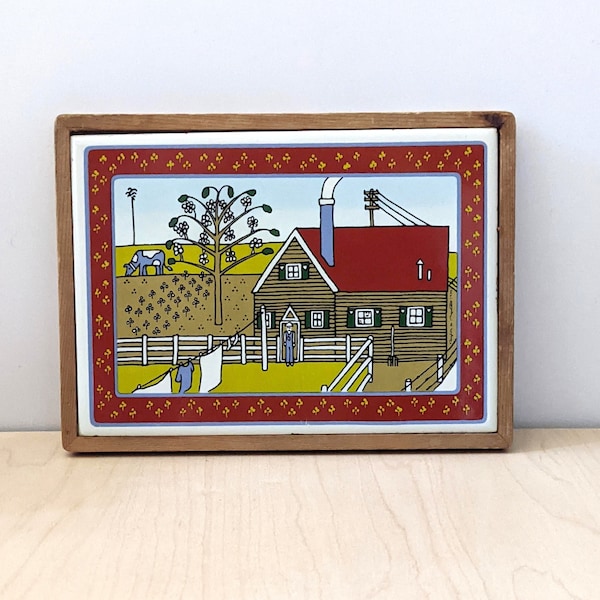 Savannah Farmhouse. Vintage 1980s Taylor and Ng tile wall hanging.