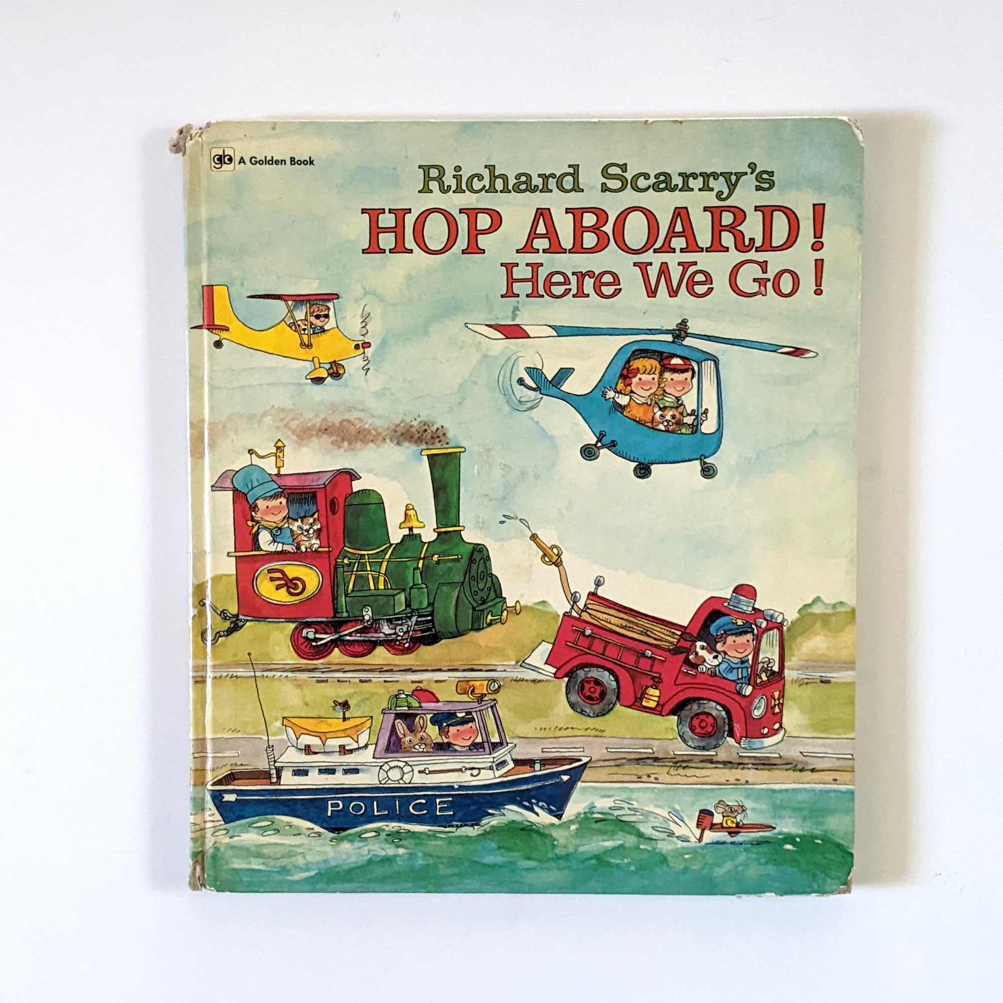 Richard Scarry's Hop Aboard Here We Go. Vintage 1970s