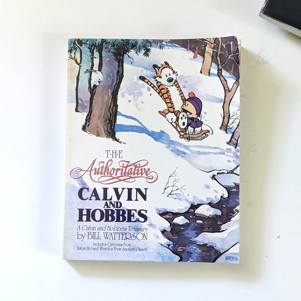 The Authoritative Calvin and Hobbes. Vintage 1990 Bill Watterson cartoon book.