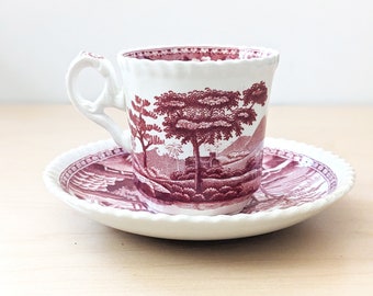 Copeland Spode's Tower England Vintage English Cup and Saucer, Ink