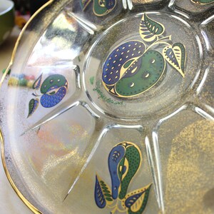 Georges Briard glass cake platter, round mid century tray or dish. image 4