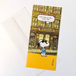 Joe Cool. Vintage 1960s Hallmark Snoopy Peanuts Grußkarte. Bitte anschreiben.
