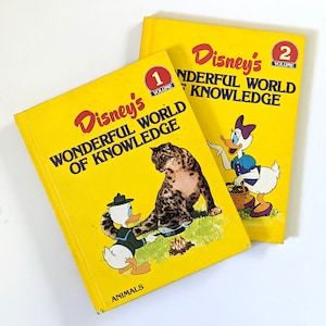Vintage Disney&#39;s World of Wissensbücher: 1980er Jahre Illustriertes Kinderset