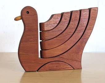 Vintage wooden bird candle holder.