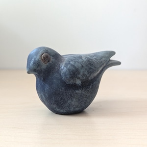 Vintage Andersen Design style bluebird figurine, mid century ceramic art, small studio pottery